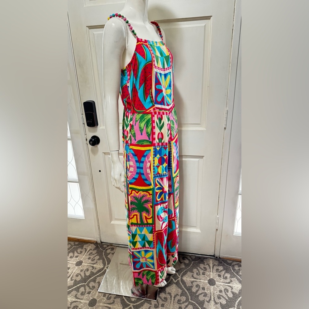 Sincerely Jules 100%Rayon Floral Multicolor Patterned Jumpsuit Size Large - Picture 2 of 13